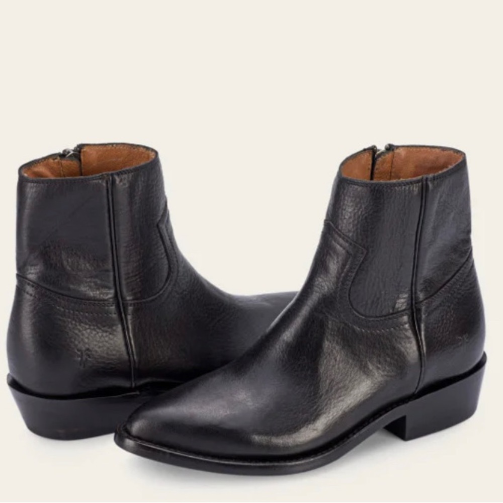 Black Leather BILLY INSIDE ZIP FRYE BOOT- Size 6.5